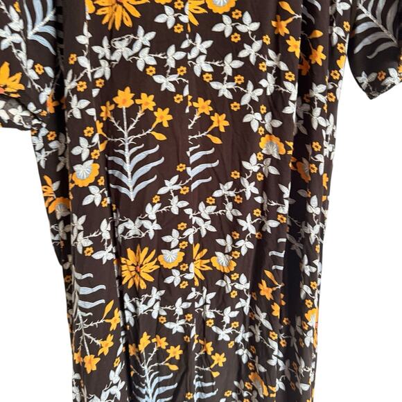 tennis Sx l/XL Long Kaftan Coverup Floral Beaded Beach Pool Vacation Boho Cruise - Picture 15 of 16